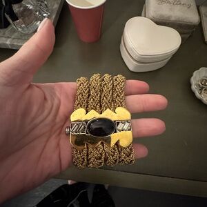 Juicy Couture Gold and Black Braided Bracelet